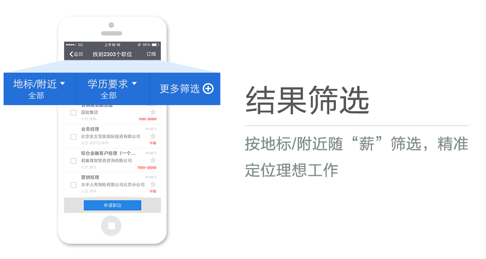按地標/附近隨“薪”篩選，精準定位理想工作